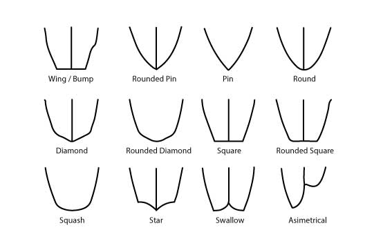 Surf Board tails shapes